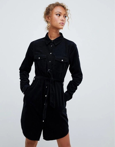 New Look Cord Shirt Dress - Black | ModeSens
