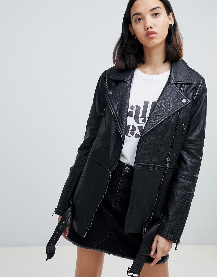 longline biker jacket
