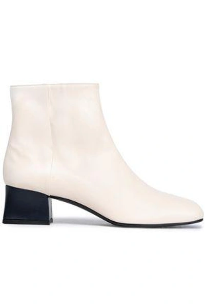 Shop Marni Woman Leather Ankle Boots Ivory