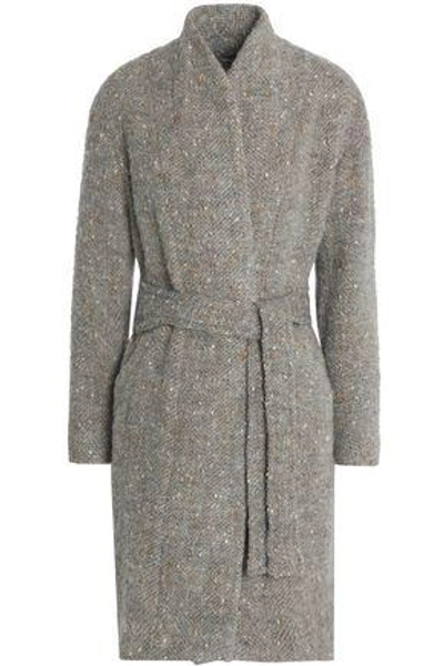 Shop Iro Woman Wool-blend Bouclé Coat Light Gray