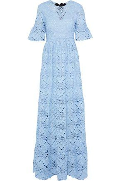 Shop Perseverance Woman Tie-back Macramé Lace Gown Light Blue