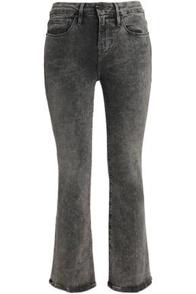 Shop Frame Woman High-rise Kick-flare Jeans Dark Gray