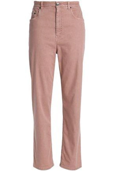 Shop Brunello Cucinelli Woman High-rise Straight-leg Jeans Blush