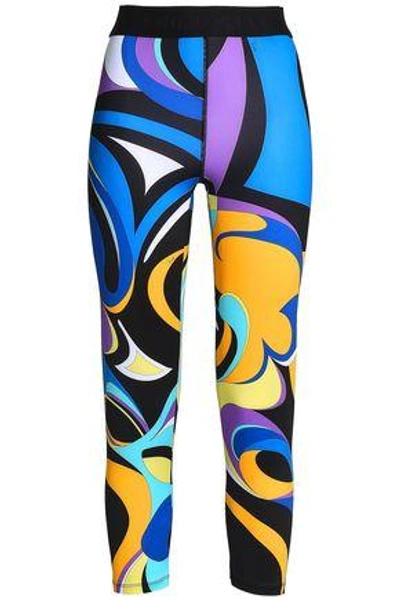Shop Emilio Pucci Woman Cropped Printed Stretch Leggings Multicolor