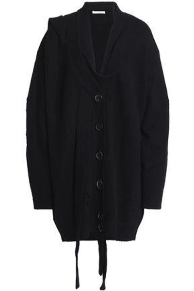 Shop Marc Jacobs Woman Oversized Wool And Cashmere-blend Cardigan Black