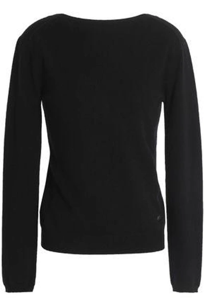 Shop Nina Ricci Woman Split-front Cashmere Sweater Black