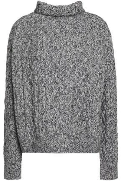 Shop Vince Woman Cable-knit Wool-blend Sweater Gray