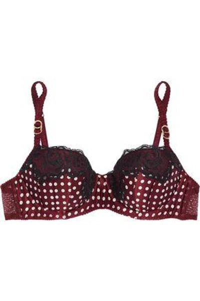 Shop Stella Mccartney Woman Leopard-print Silk-satin Balconette Bra Brick