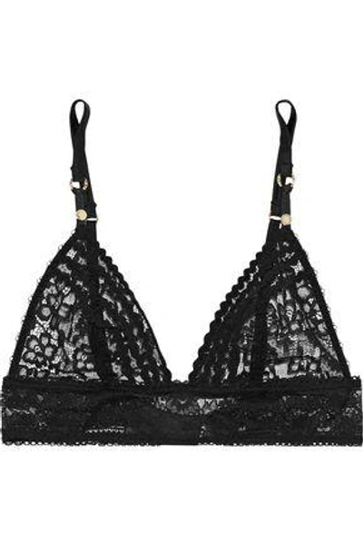 Shop Stella Mccartney Woman Lottie Lusting Lace Soft-cup Triangle Bra Black