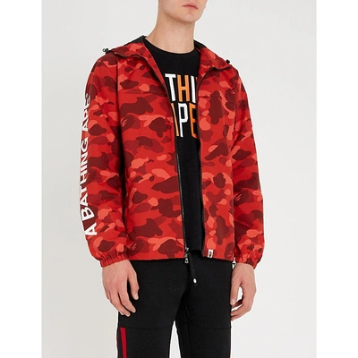 Shop A Bathing Ape Camouflage-print Shell Jacket In Red