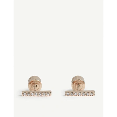 Shop Astrid & Miyu Hold On Small Earrings In Rose Gold