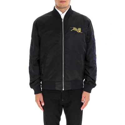 Shop Kenzo Tiger Patch Bomber Jacket In Black