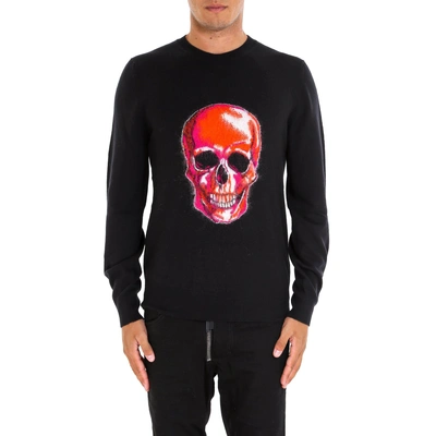 Shop Alexander Mcqueen Skull Intarsia Knit Sweater In Black