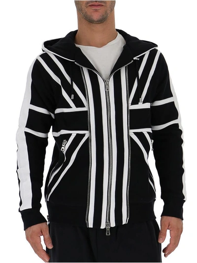 Shop Balmain Union Jack Zip In Black