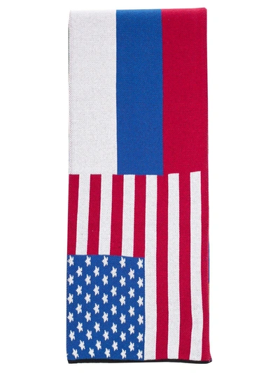 Shop Gosha Rubchinskiy American Flag Knitted Scarf In Multi