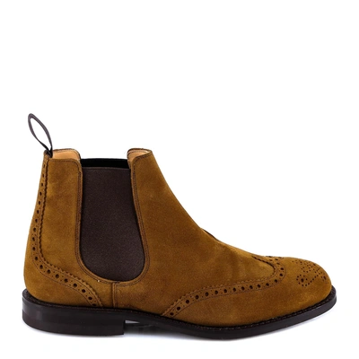 Shop Church's Chelsea Brogue Ankle Boots In Beige