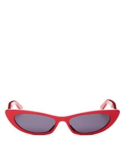 Shop Marc Jacobs Women's Slim Cat Eye Sunglasses, 52mm In Red/gray