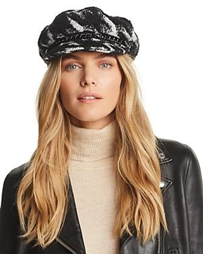 Shop Eugenia Kim Marina Textured Newsboy Cap In Cream/black