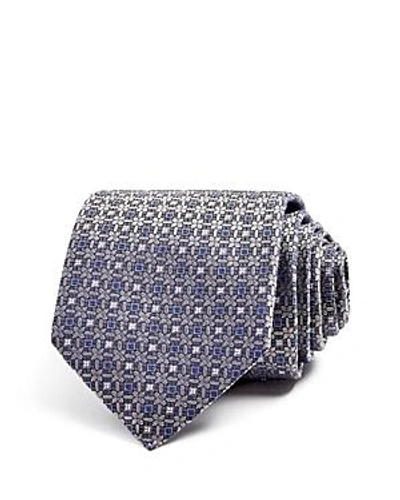 Shop Eton Medallion Grid Classic Tie In Gray