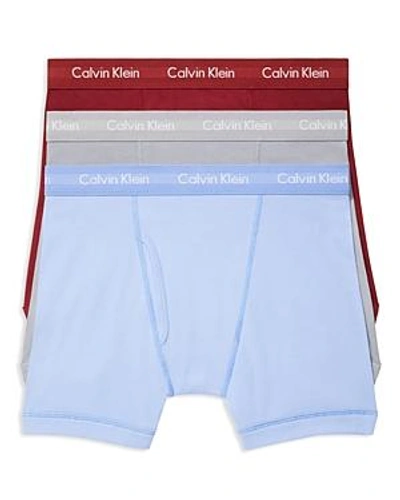 Shop Calvin Klein Classic Boxer Briefs, Pack Of 3 In Black/light Blue/gray/burgundy