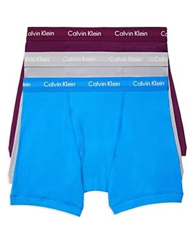 Shop Calvin Klein Classic Boxer Briefs, Pack Of 3 In Turquiose/gray/purple