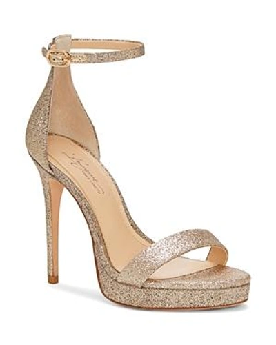 Shop Imagine Vince Camuto Women's Preslyn Open Toe Leather Platform High-heel Sandals In Gold