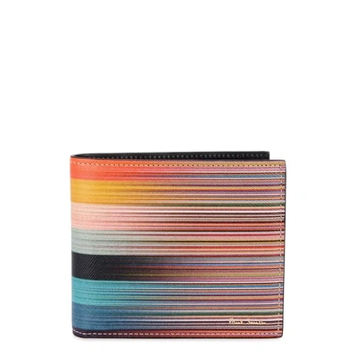 Shop Paul Smith Striped Leather Wallet In Multicoloured