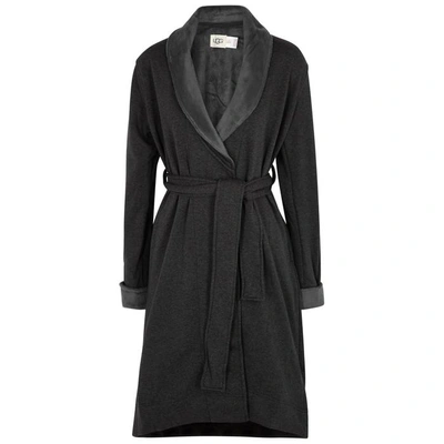 Shop Ugg Duffield Ii Fleece-lined Cotton Jersey Robe In Light Grey