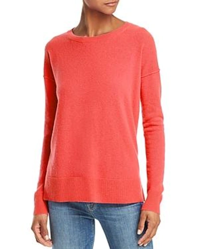 Shop Aqua Cashmere High/low Cashmere Sweater - 100% Exclusive In Clementine