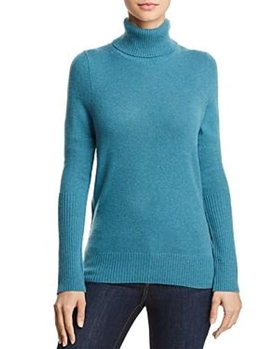 Shop Aqua Cashmere Cashmere Turtleneck Sweater - 100% Exclusive In Heather Teal