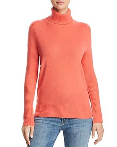 Shop Aqua Cashmere Cashmere Turtleneck Sweater - 100% Exclusive In Clementine