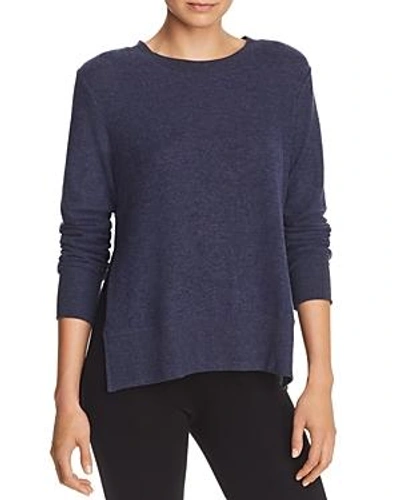 Shop Alo Yoga Glimpse Pullover In Navy Heather