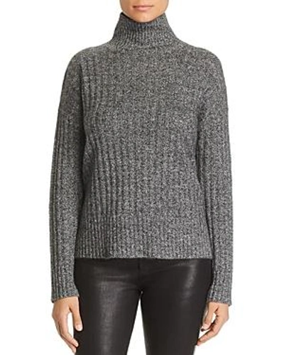 Shop C By Bloomingdale's Donegal Cashmere Rib-knit Turtleneck Sweater - 100% Exclusive In Black/white Twist