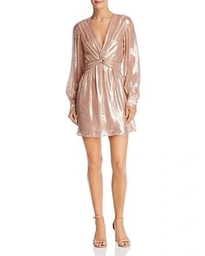Shop Ramy Brook Elise Metallic Mini Dress In Blush