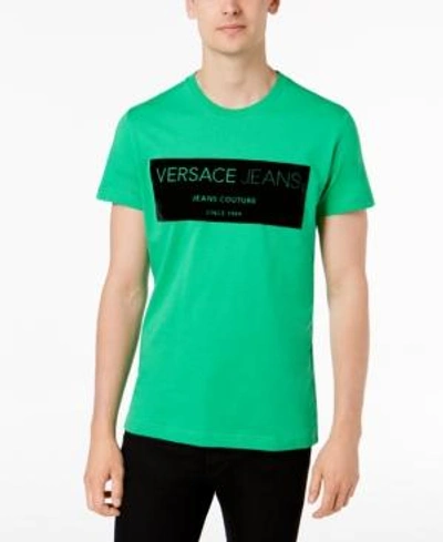 Shop Versace Men's Logo T-shirt In Green
