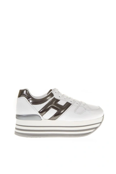Shop Hogan White/grey Maxi Sneakers