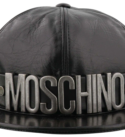 Moschino Baseball Cap In Black/silver