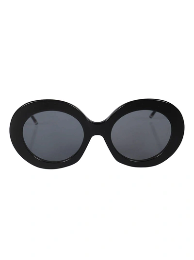 Shop Thom Browne Big Round Sunglasses In Blk