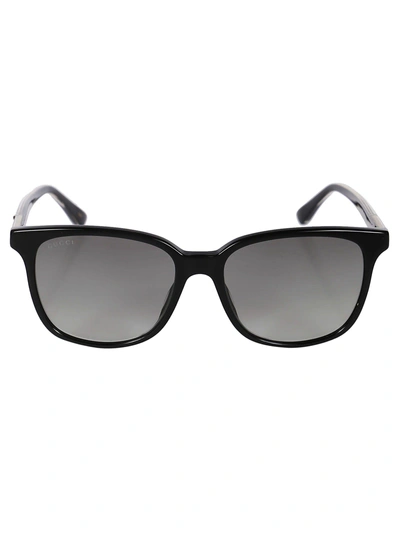 Shop Gucci Square Cat Eye Sunglasses In Black