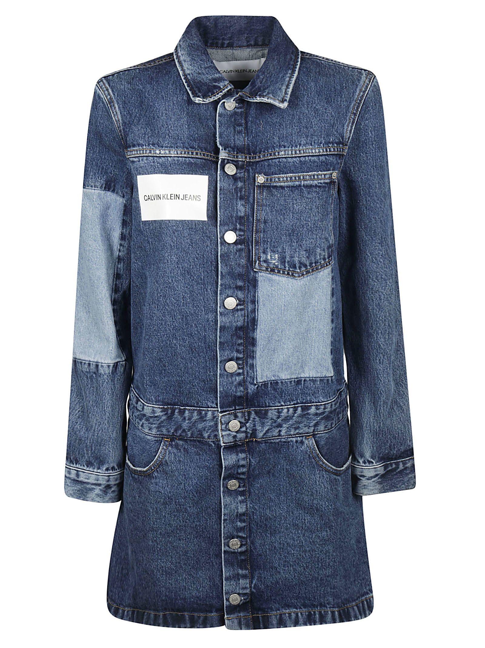 calvin klein blue jean dress