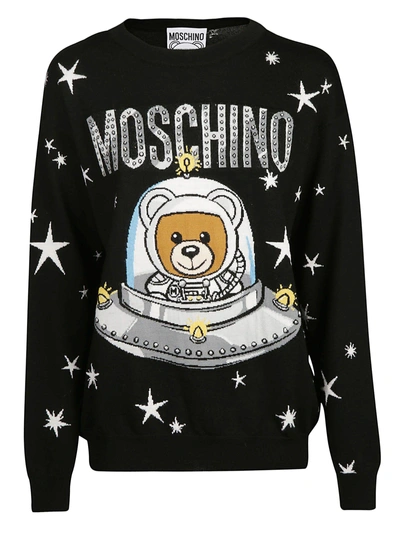 Shop Moschino Teddy Logo Print Sweater