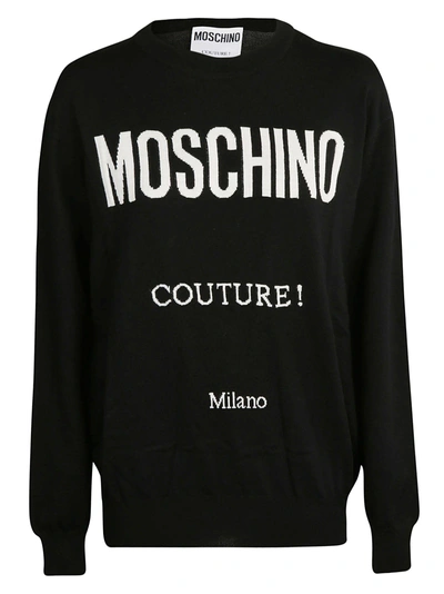 Shop Moschino Intarsia Logo Sweater