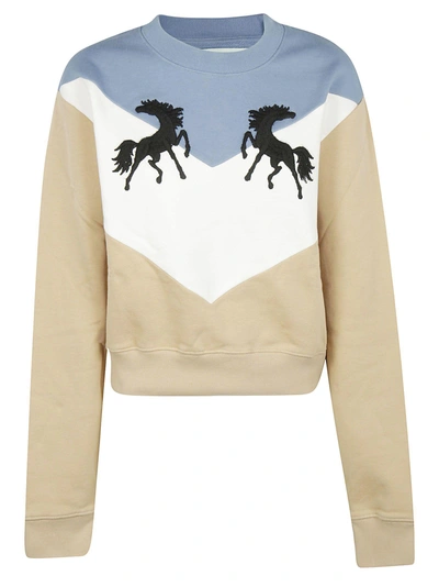 Shop Off-white Embroidered Sweater In Beige Black
