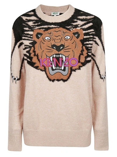 Shop Kenzo Tiger Logo Sweater In Sable