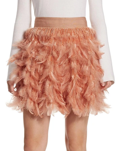 Shop Alice And Olivia Cina Feather Party Skirt In Nocolor