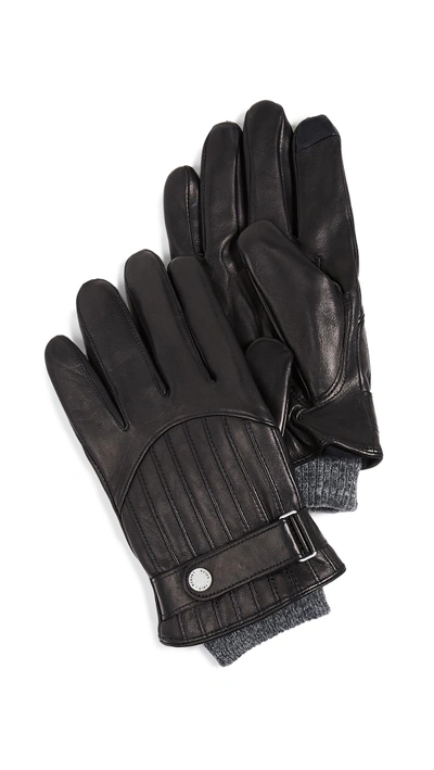 Shop Polo Ralph Lauren Quilted Racing Gloves In Black