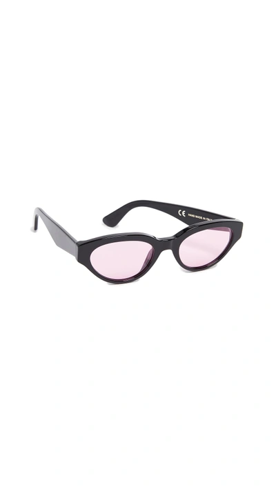 Shop Super Sunglasses Drew Sunglasses In Black Pink