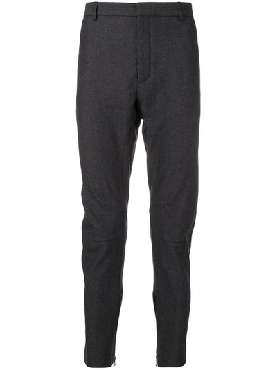 Shop Lanvin Zipped Cuff Skinny Fit Trousers - Grey