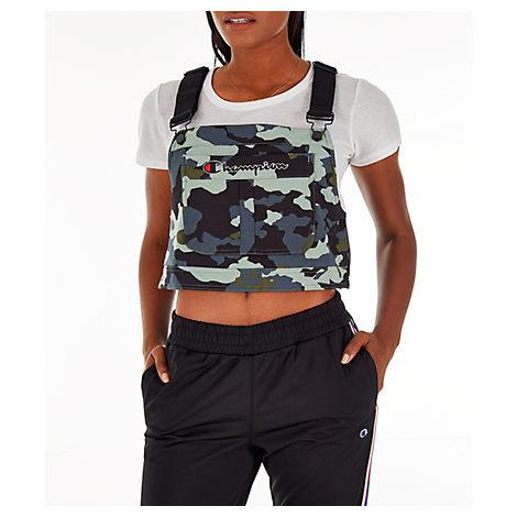 women's champion super fleece overall bib crop top