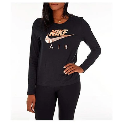 Nike Women's Sportswear Air Long-sleeve T-shirt, Black | ModeSens
